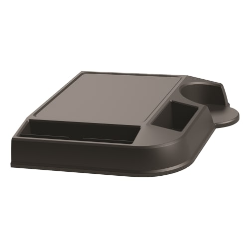 Wescon Brew Station Coffee Tray with Front and Side Condiment Holders, Black